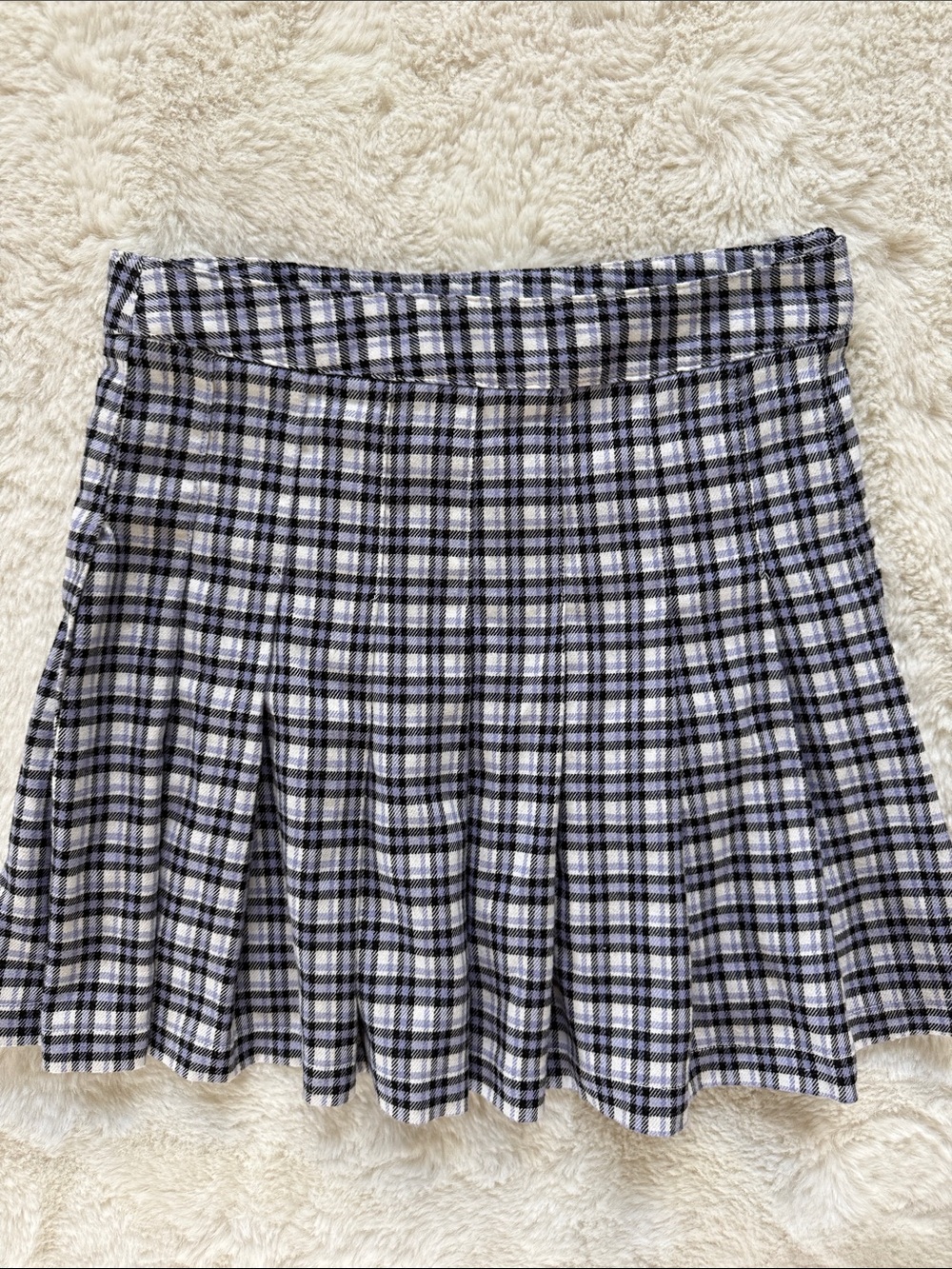 Full Tilt Plaid Mini Skirt Pleated Schoolgirl Skater Purple White XS